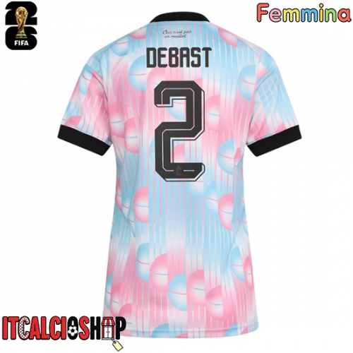 Belgio Zeno Debast #2 Seconda Maglia Femmina Mondiali 2026 Manica Corta